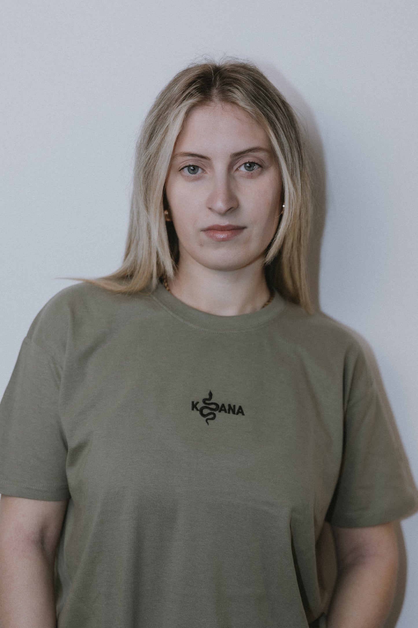 Green Khaki T-Shirt 100% Algodão