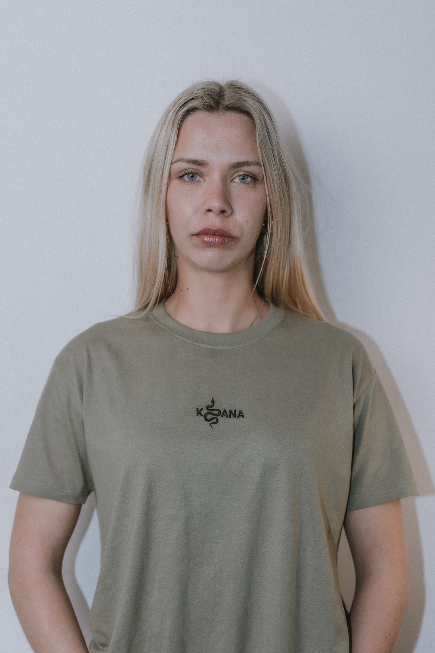Green Khaki T-Shirt 100% Algodão