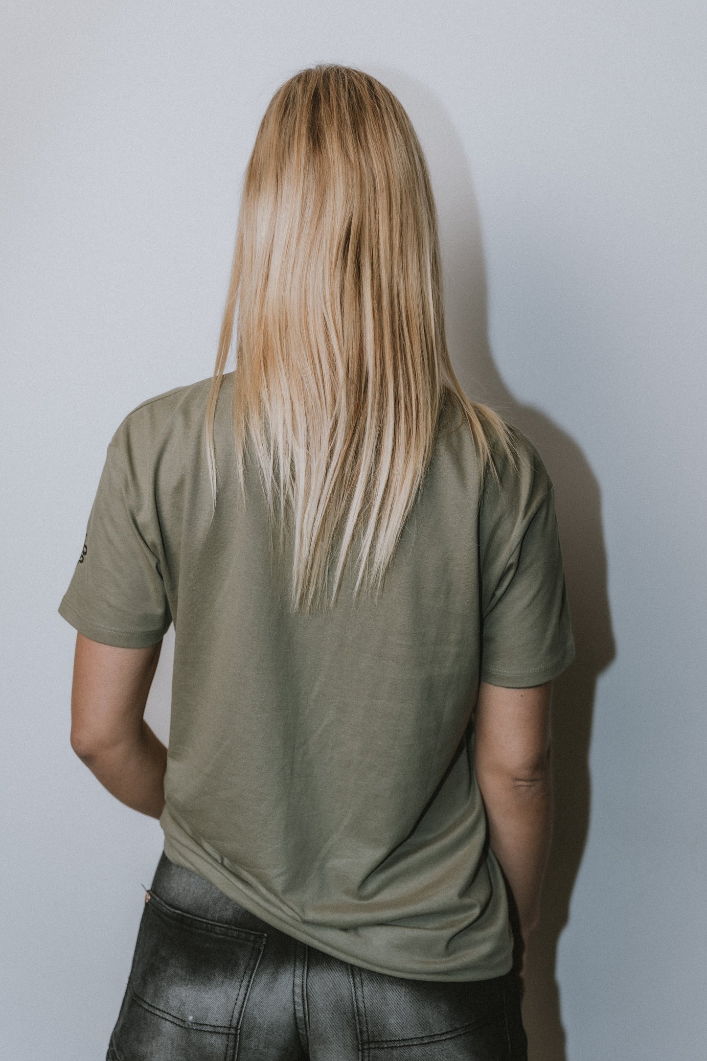 Green Khaki T-Shirt 100% Algodão
